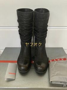 ☆プラダ スポーツ ブーツ 23.5cm 直営店購入 お箱付 本物 PRADA sports 山羊革製 USED 保管品