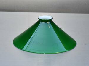 大正ロマン　昭和レトロ　電笠　乳白ガラス　緑被　照明器具