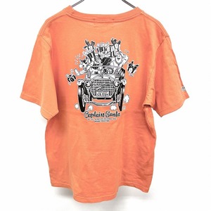 キャプテンサンタ CAPTAIN SANTA Tシャツ 両面プリント キャラクター トナカイ バギー 車 丸首 半袖 日本製 綿100% S 杢オレンジ系 メンズ