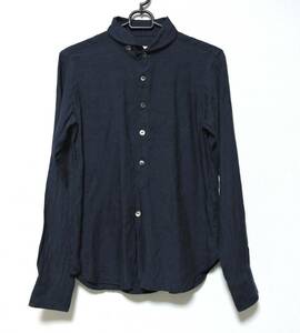 HAVERSACK ハバーサック　リネン　　ワークシャツ　サイズ 　S 日本製　ネイビー