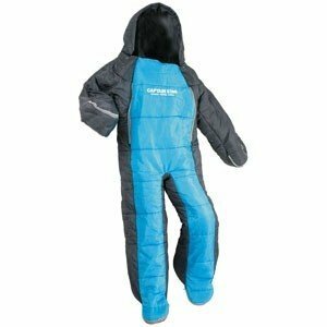 激安　洗える人型シュラフ140ジュニア 着るタイプ 寝袋 約58×140cm 収納バック付 ブルー×グレー　新品1