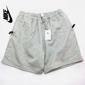 ★新品★NIKE ナイキ LAB ソロスウッシュ 裏起毛 フリース ハーフパンツ DB3056-063 グレー XL