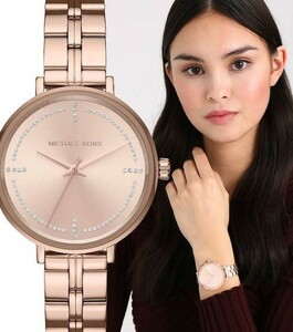 MICHAEL KORS MK3793 Bridgette Rose Gold-Tone Watch RoseGold Dial Ladies ローズゴールド クリスタル レディース マイケルコース時計