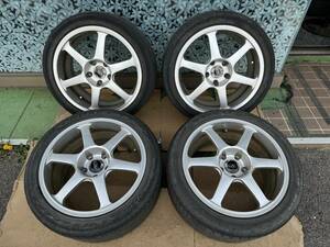 ヨコハマ AVS MODEL6 モデル6 17インチ 8J+40 9J+45 114.3 5穴/ミシュラン225/45R17 TOYO255/40R17 4本セット #376-1