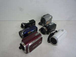 【6-5-13-2Aa】　デジタルハイビジョンビデオカメラ　6点セット　Panasonic/HITACHI/Victor/JVC/SONY