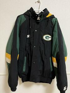 ★ 90s 激レア STARTERスターター NFL☆グリーンベイパッカーズ 公式 総刺繍 中綿ナイロンジャケット アウター XL 【 Green Bay Packers 】