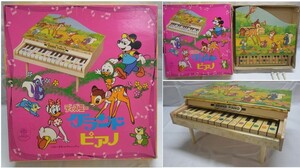 当時物★ディズニー Disney グランドピアノ 15音 バンビ 玩具 おもちゃ 子供用 楽器 ビンテージ レトロ アンティーク ジャンク 現状★80