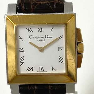 【送料無料】Christian Dior クリスチャン・ディオール 腕時計 クオーツ ベルト社外 D71-200 中古【Ae472594】