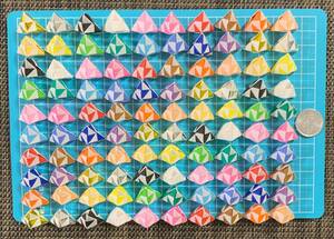 《折り紙 立体 三角錐(中) 100個 混合①》
