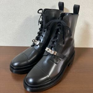 【未使用品】HERMES エルメス ファンク ケリー金具 ショートブーツ size 37 1/2 ブラック アンクルブーツ