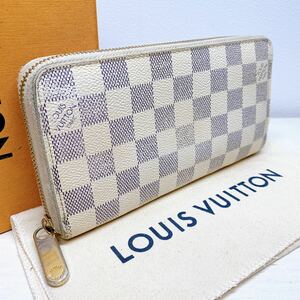 A085【美品】LOUIS VUITTON ルイヴィトン ダミエ アズール ジッピーウォレット ラウンドファスナー 長財布 N60019/VI1098