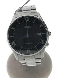 CITIZEN◆スマートウォッチ/アナログ/ステンレス/BLK/SLV/SS/H415-S112907//