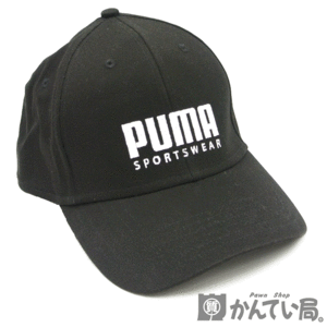 17464 PUMA【プーマ】No.022327 キャップ 帽子 ブラック 黒 無地 ストレッチ 伸縮 ロゴ ホワイト 白 メンズ 表記サイズ:X/XL【中古品】