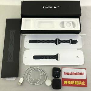 【1円～】AppleWatch アップルウォッチ ナイキ スポーツバンド / Serie5.5 スペースグレイアルミアンスラサイトAW5 Nike 44mm / 画面割れ