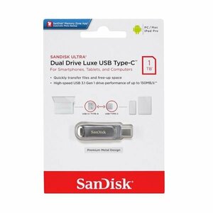 新品 SanDisk USBメモリー 1TB USB3.0対応 OTG/Type-C/Type-A兼用/高速転送 150MB/s 銀色