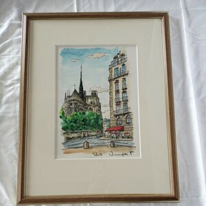 高橋文平　風景　PARIS　絵画　風景画 水彩画真作　