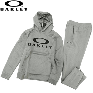 新品未使用品１OAKLEY オークリー 461656/422433 吸汗速乾 ストレッチ ビッグロゴ プルオーバー パーカー パンツ セットアップ Lサイズ