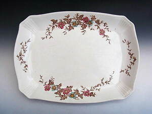 古窯 Ridgway 彩色花文様 プラッター 大皿 ◆ 英国アンティーク 