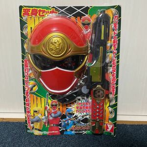 当時物 忍風 戦隊 ハリケンジャー 変身セット A ハリケン レッド ユタカ ハーティロビン ハヤテ丸 さや お面 特撮 ヒーロー