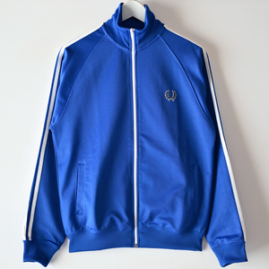 美品 FRED PERRY フレッドペリー トラックジャケット ジャージ ブルー ポルトガル製 月桂樹 ワッペン / ヴィンテージ ユーロ UK