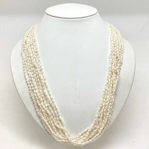 「淡水パールネックレスおまとめ」m約76g 約3mmパール pearl necklace accessory jewelry silver DA5/DB5