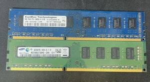 SanMax Technologies SMD-4G68NG-13H SAMSUNG M378B5273DH0-CH9 DDR3-1333 PC3-10600U 4GB 2枚 PCメモリ