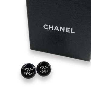 【ITQ8HIU0KSVC】CHANEL シャネル ピアス ラウンド ココマーク 黒 アクセサリー 箱付