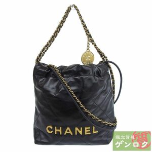 【中古】CHANEL シャネル シャネル22 2WAYトート ハンドバッグ ショルダーバッグ 斜め掛け ブラック レザー ICタグ レディース【質屋】