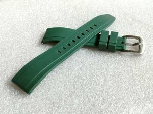 【新品】ラバー腕時計ベルト 防水20mm　グリーン