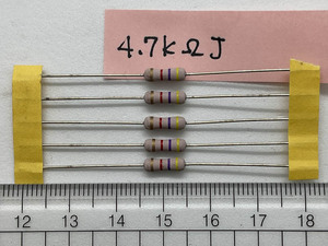 小形酸化金属皮膜抵抗器1W RSS1 (5本) 4.7kΩJ (KOA) (出品番号751)