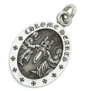 クロムハーツ Chrome Hearts ANGEL MEDAL OVAL/エンジェルメダルオーバル シルバーネックレストップ 中古 NO05