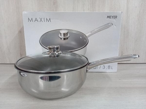 MEYER マイヤー マキシムSS ディープパン 24cm 3.8L 蓋付き 片手鍋 キッチン ガスIH対応 MXS-CP24F