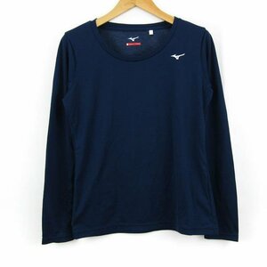 ミズノ Ｔシャツ 長袖 ブレスサーモ スポーツウエア トップス レディース Lサイズ ネイビー Mizuno