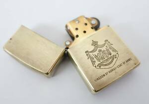 レトロコレクション　当時物 ＊ZIPPO ジッポー＊オイルライター＊SOLIDBRASS＊1995年製＊KINGDOM OF HAWAII COAT OF ARMS ＊MADE IN USA 