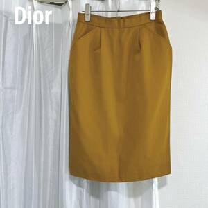 Christian Dior クリスチャンディオール　 タイトスカート　膝丈スカート ブラウン ヴィンテージ　ボトムス 裏地あり 両サイドポケット