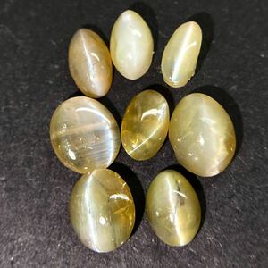 ■クリソベリルキャッツアイ8点おまとめ■a約2g/10ct ルース 裸石 猫目石 cats eye 宝石 ジュエリー chrysoberyl 