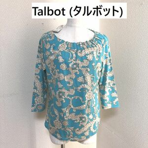 タグ付き タルボット スカーフ柄 7分袖 カットソー Tシャツ エメラルド グリーン L 40代 50代