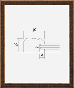 デッサン用額縁 UVカットアクリル付 8222 半切 ブラウン
