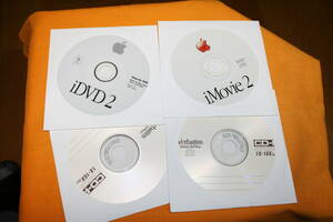 未使用　Apple iMovie2 Version 2.0.3　apple　iDVD2 version10.1＆Later　CD-R(650MB)2枚　appleコンピューターG4の付属品　　