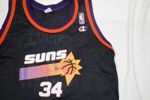 【古着GAME TOPSレアchampion NBAチャールズバークリーSUNS34ユニフォームタンクトップ黒XL(18-20)】CharlesBarkleyチャンピオンサンズ