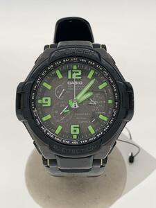 CASIO◆ソーラー腕時計・G-SHOCK/アナログ/ラバー/BLK/BLK/SS