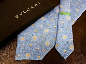 ♪vr0694♪良品♪【BVLGARI】ブルガリ【月 ドット 柄】「最高級セッテピエゲ」ネクタイ