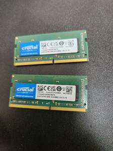 2枚セット Crucial ノートPC用 メモリ PC4-21300(DDR4-2666) 8GB SODIMM CT8G4SFS8266 