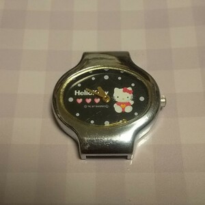 【 ジャンク品 】　Hello Kitty　ハローキティ　黒　腕時計　ケースのみ　秒針がとれています