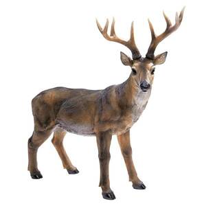牡鹿　鹿の像庭用の大型置物アウトドア雑貨デコレーションインテリア兼用アクセント雑貨オブジェ装飾品フィギュア動物アニマルオーナメント