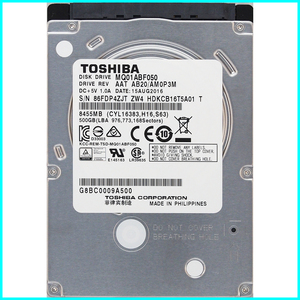 TOSHIBA MQ01ABF050 2.5インチ 7mm SATA600 500GB 634回 14836時間