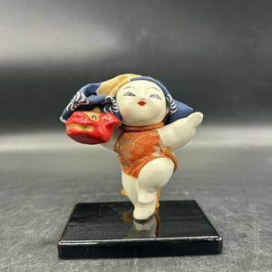 加賀人形 獅子舞 石川県 郷土玩具 伝統 豆人形 置き物 童子人形 日本 和風　郷土玩具 置物 人形 インテリア　H8-15