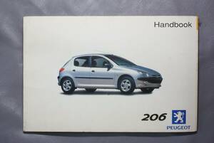 PEUGEOT　プジョー　２０６　取扱説明書　英語版