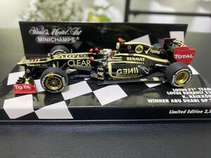 F1 ロータス　ルノー　E20 キミ　ライコネン　2012 アブダビGP 優勝マシン　1/43 ミニチャンプ　