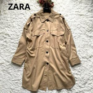 ZARA ザラ　オーバーサイズ シャツワンピース ベージュ